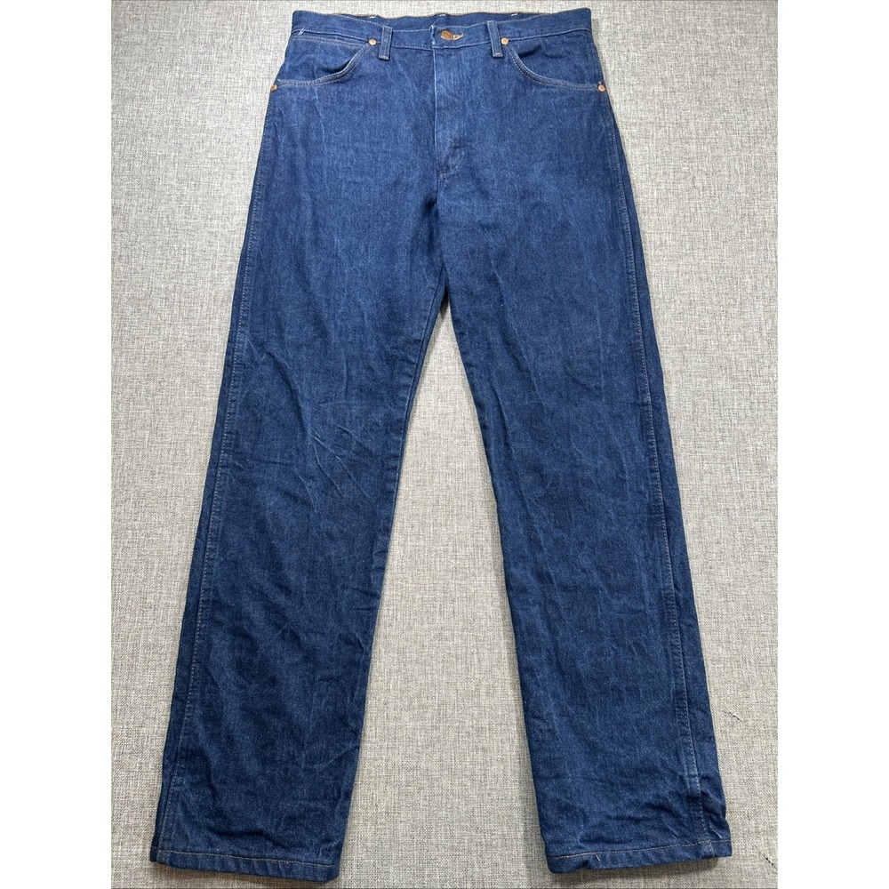 Vintage Wrangler Boot Cut Jeans Mens 34x32 (32x31) Blue Western Boot Cut 13MWZ